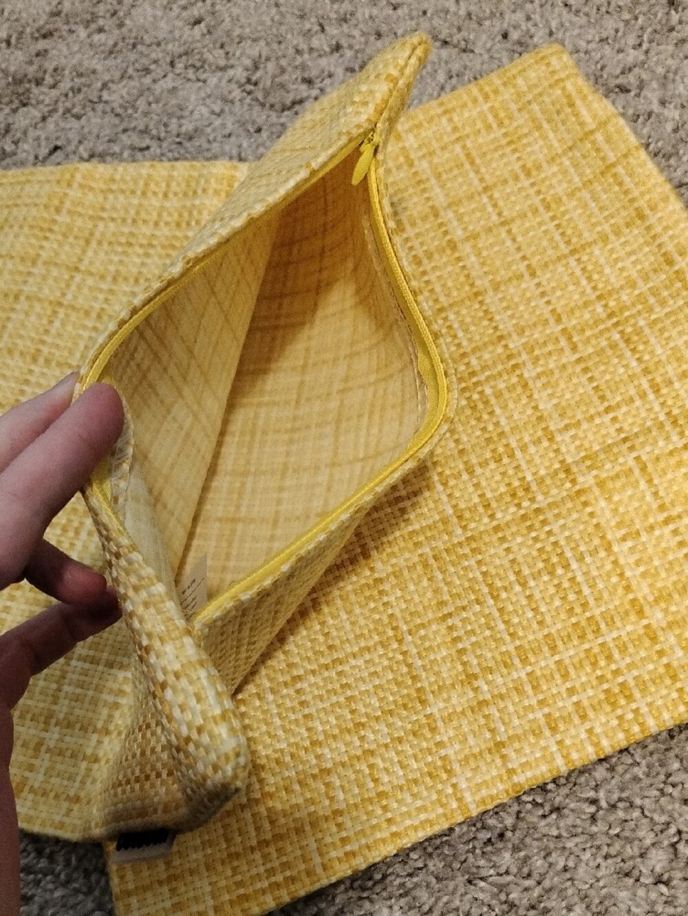 Pair Of Yellow Woven Outdoor Pillow Cover 11.5" X 11.5" - Picture 8 of 10